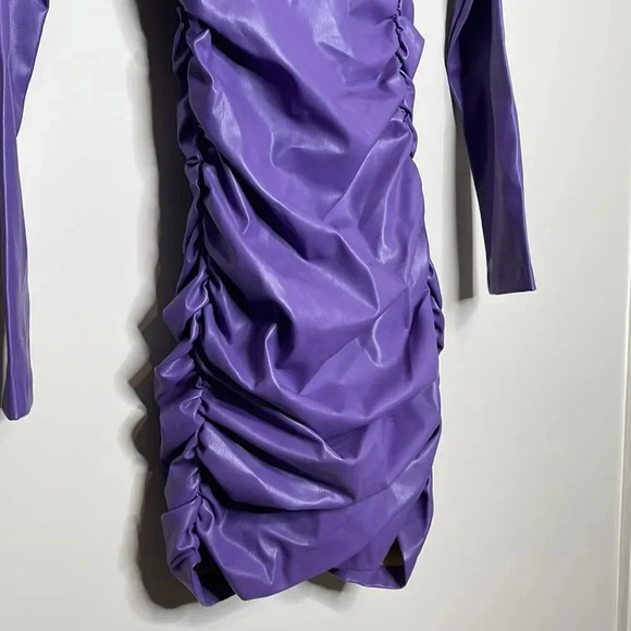 Zara Purple Faux Leather Dress - Picture 8 of 11